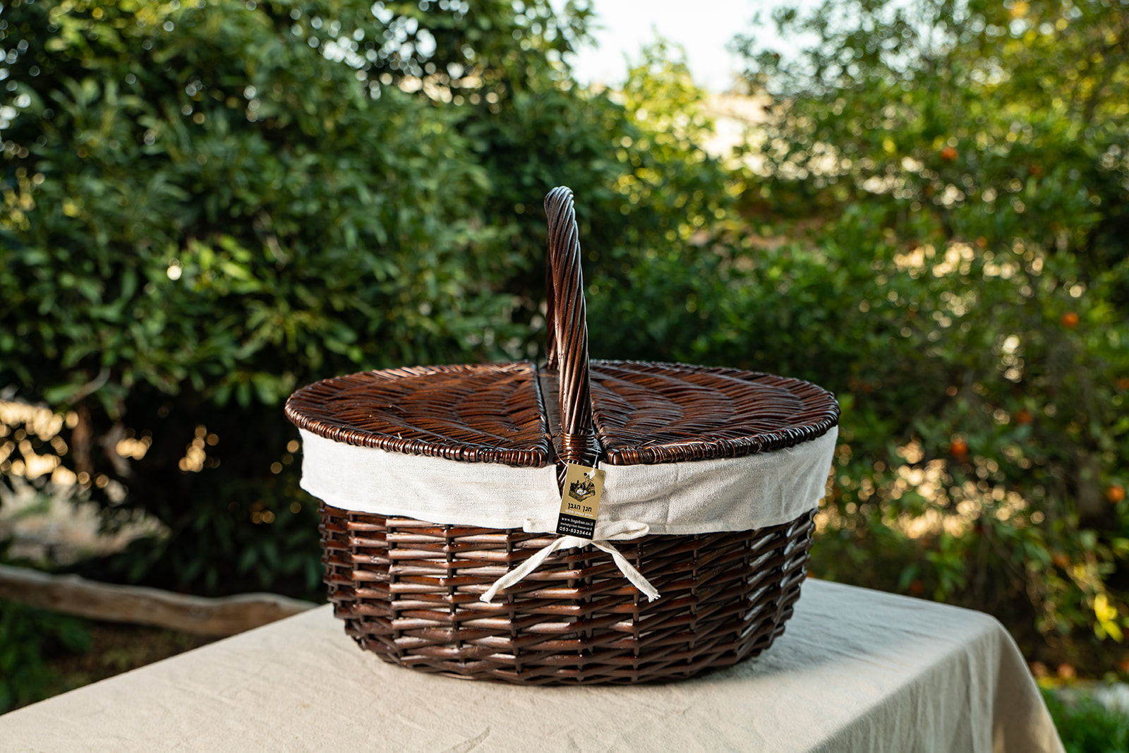 Picnic Wicker Basket with Lid