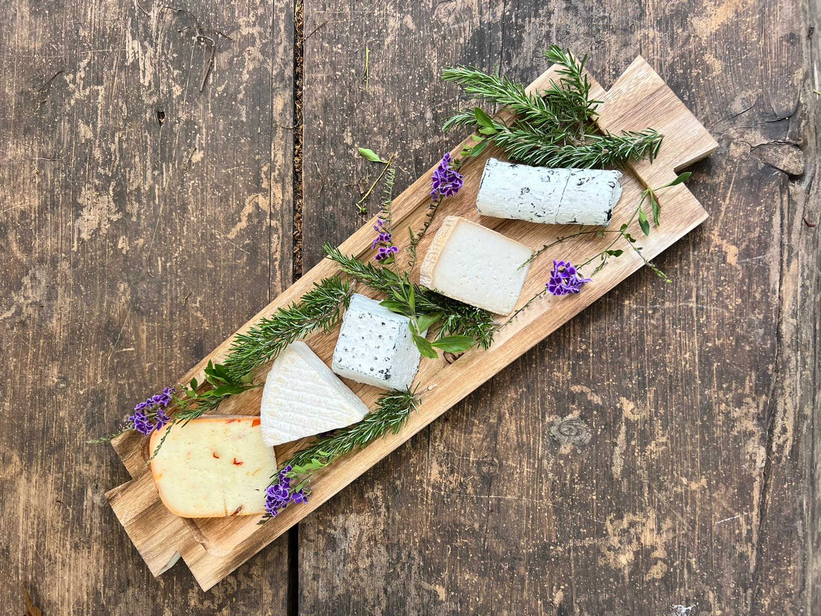 Cheese Platter for 8 Carved Wooden Tray